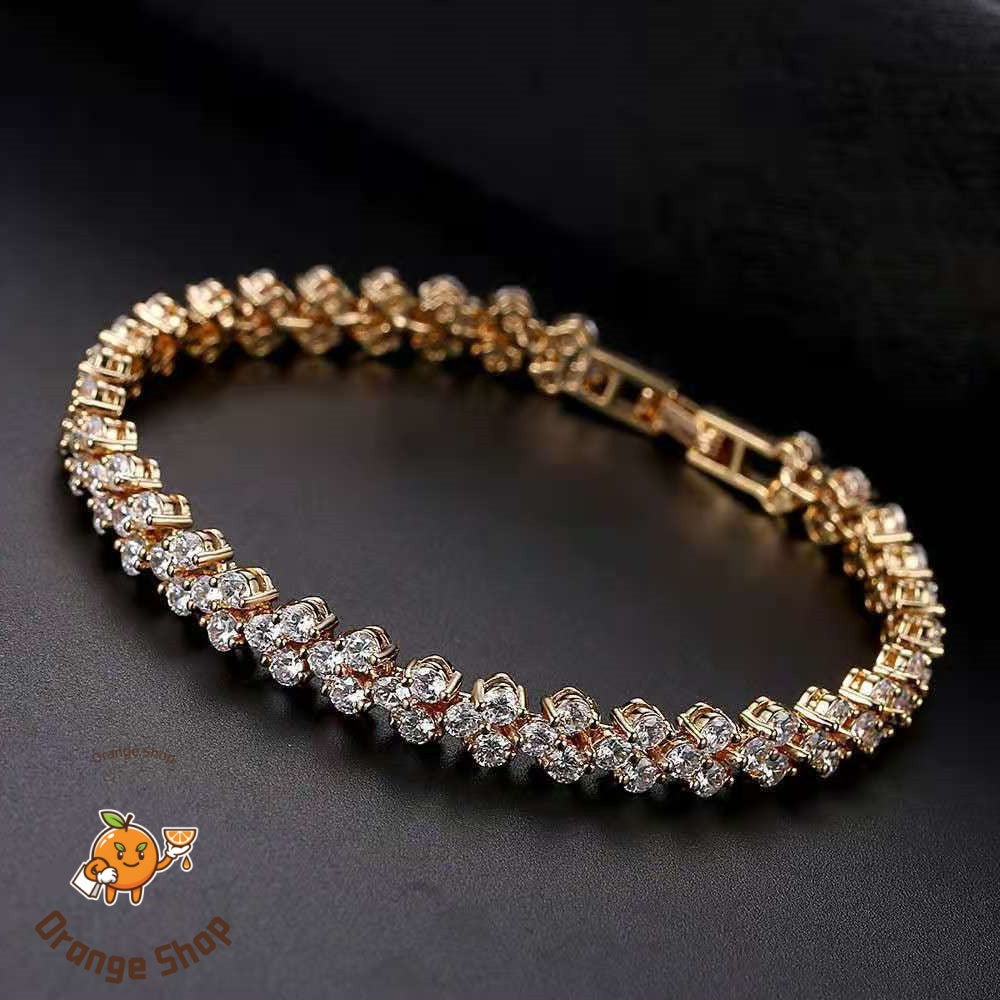 Luxury Full Sparkle Tennis Bracelet | Premium Cubic Zirconia Silver Plated Adjustable Bracelet for Women